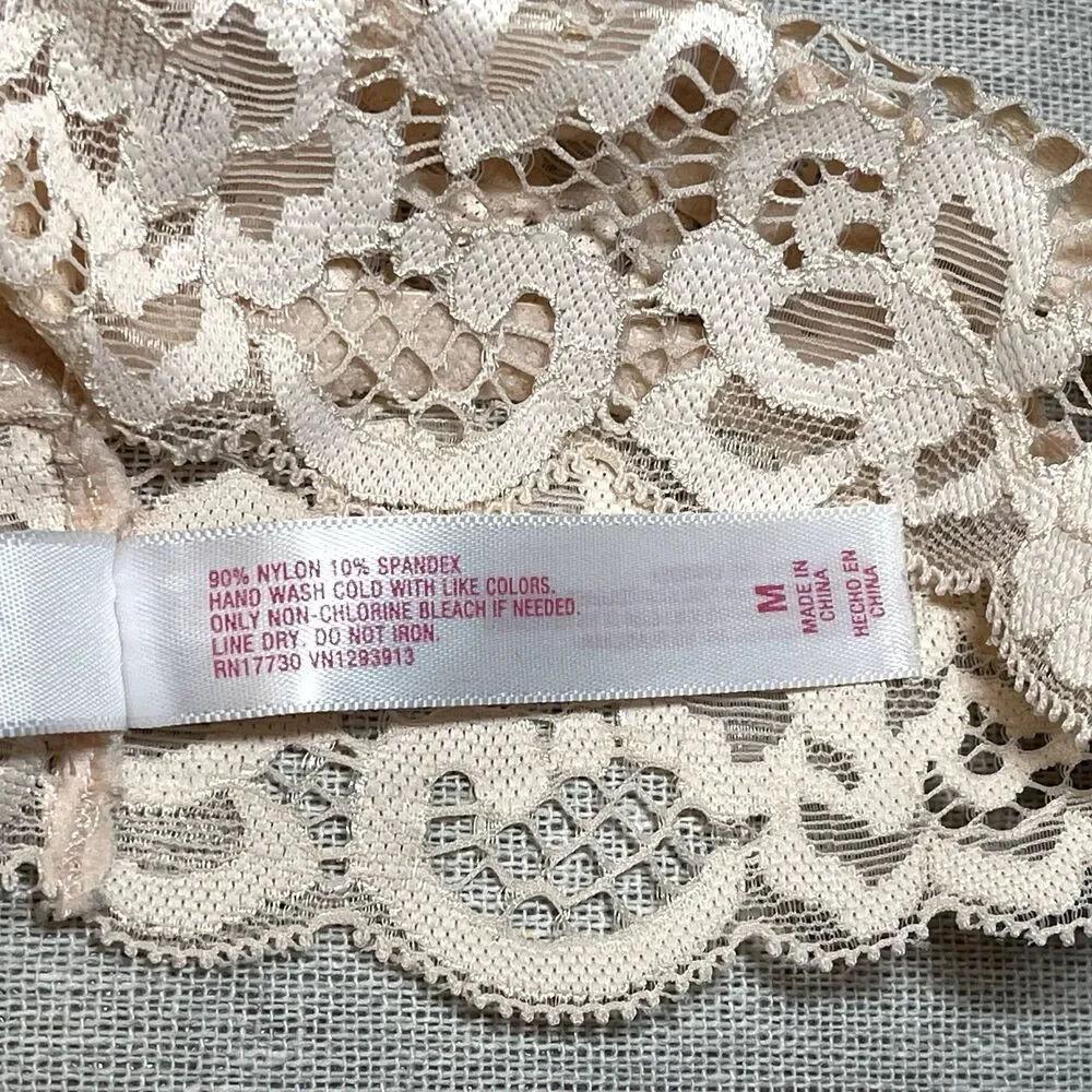 Xhilaration | Blush Pink High Neck Lace Racerback Bralette | Medium